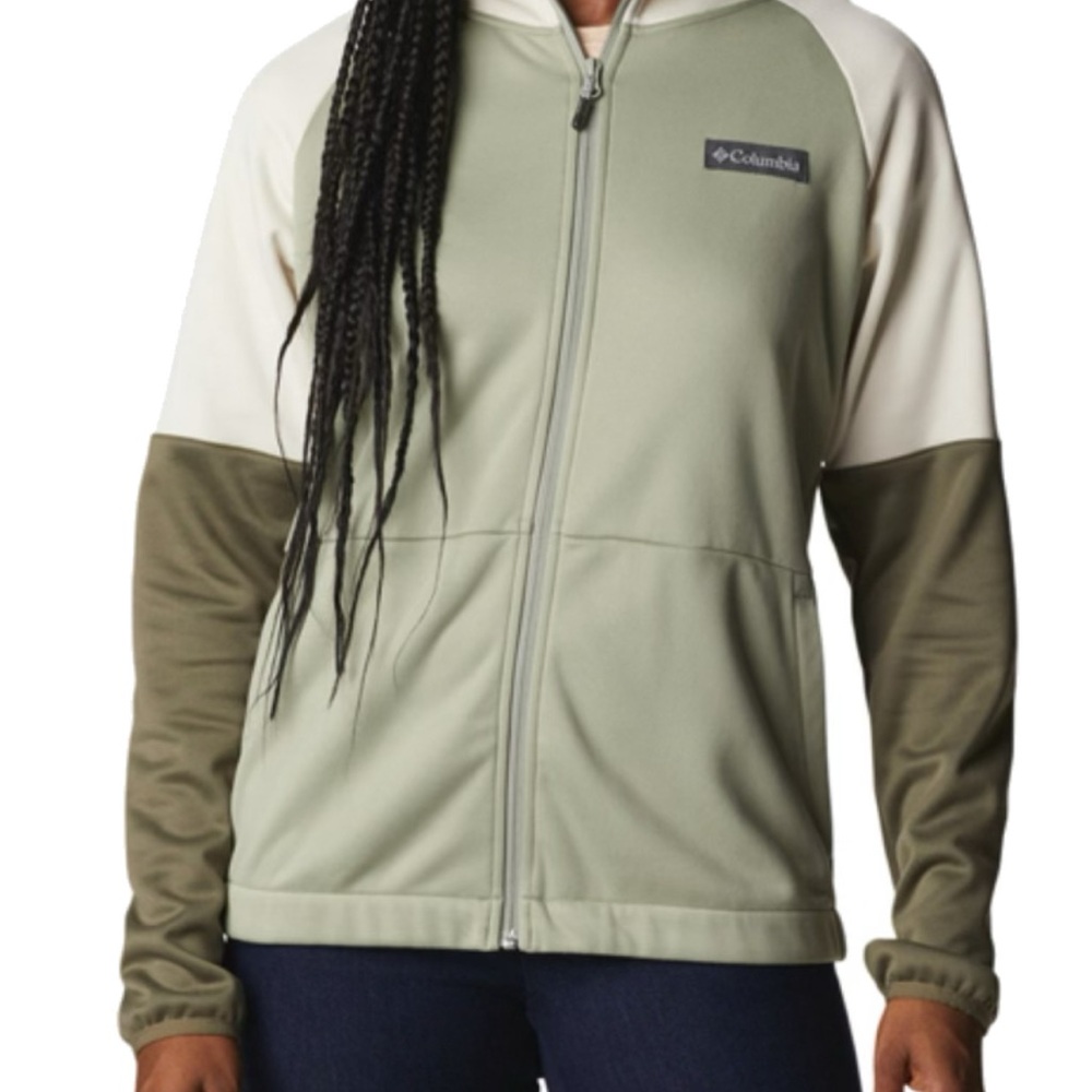Columbia Olive and Cream Full-Zip Jacket xs